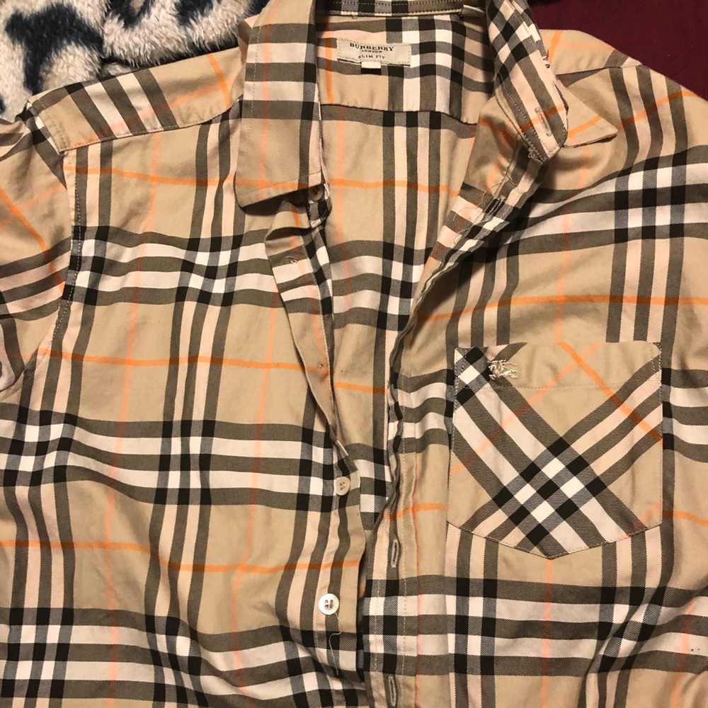 Men Burberry long sleeve shirt small